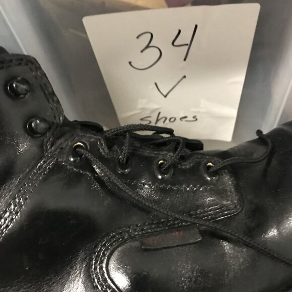 RED WING Mens Soft Toe Lace Up Work Boot Black Leather Size 13 - Picture 12 of 12